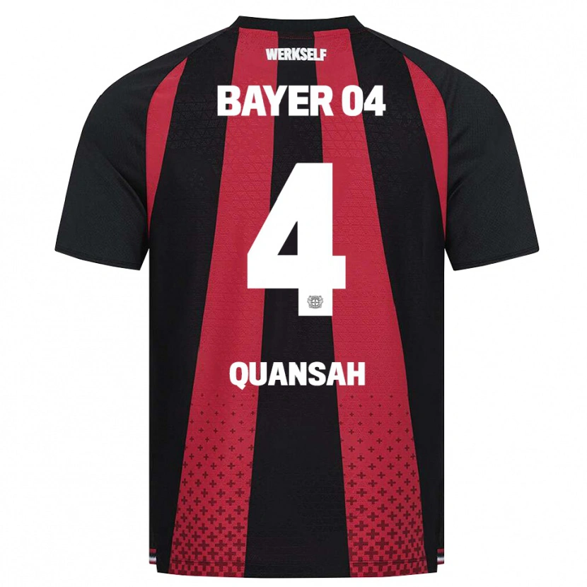 Danxen Bambino Maglia Jarell Quansah #4 Nero Bianco Rosso Kit Gara Home 2026/27 Maglietta