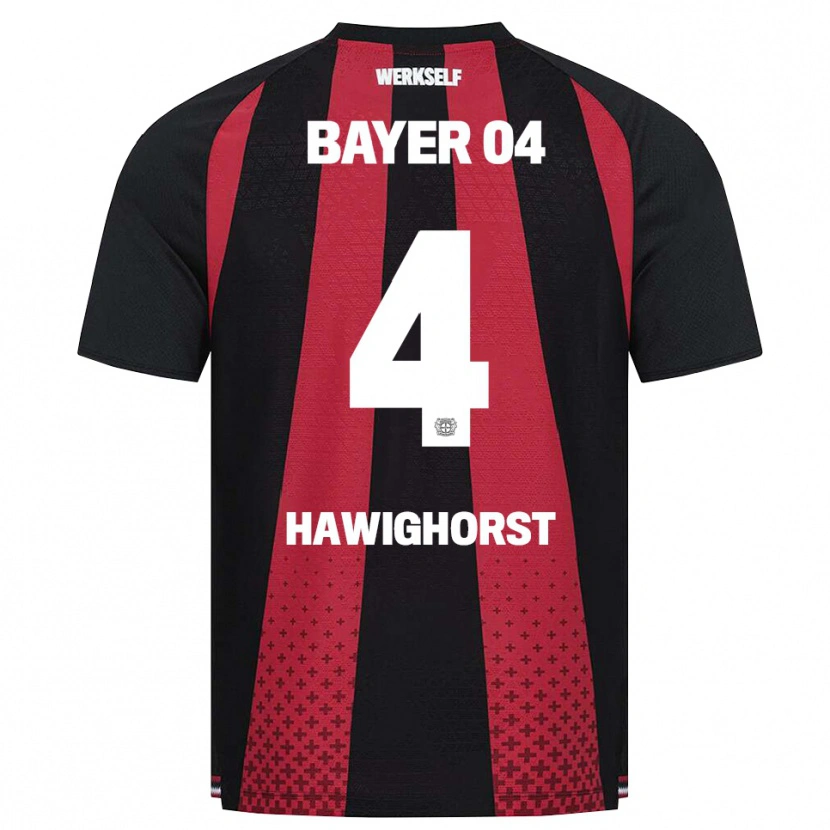 Danxen Bambino Maglia Ben Hawighorst #4 Nero Bianco Rosso Kit Gara Home 2026/27 Maglietta