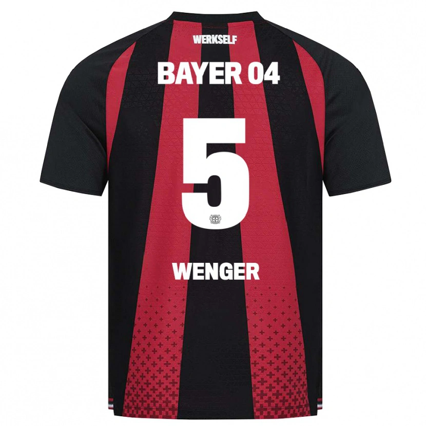 Danxen Bambino Maglia Claudia Wenger #5 Nero Bianco Rosso Kit Gara Home 2026/27 Maglietta