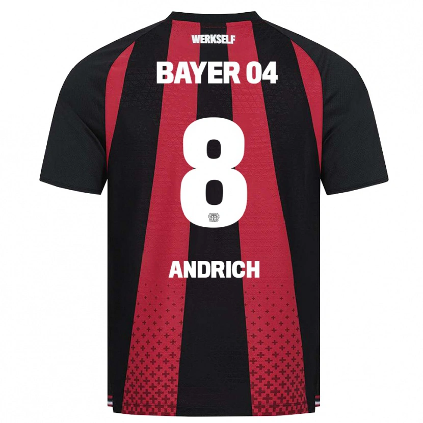 Danxen Bambino Maglia Robert Andrich #8 Nero Bianco Rosso Kit Gara Home 2026/27 Maglietta