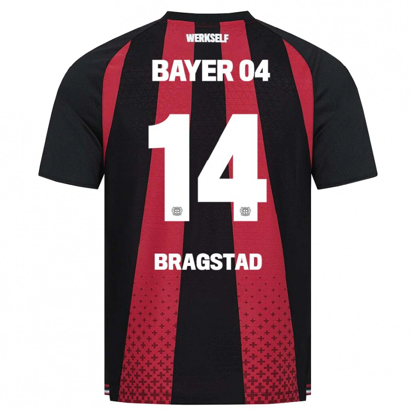 Danxen Bambino Maglia Emilie Bragstad #14 Nero Bianco Rosso Kit Gara Home 2026/27 Maglietta