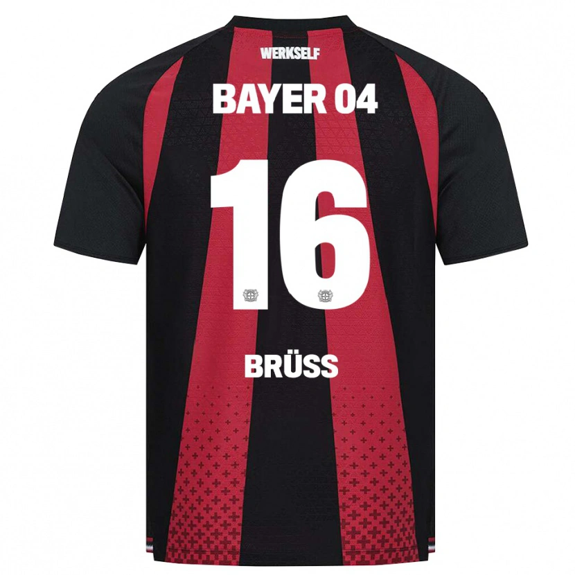 Danxen Bambino Maglia Tom Brüss #16 Nero Bianco Rosso Kit Gara Home 2026/27 Maglietta