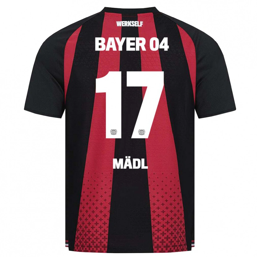 Danxen Bambino Maglia Valentina Mädl #17 Nero Bianco Rosso Kit Gara Home 2026/27 Maglietta