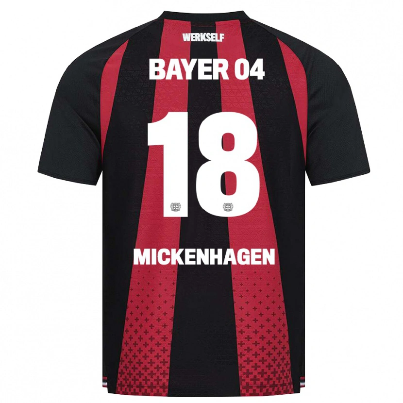 Danxen Bambino Maglia Julia Mickenhagen #18 Nero Bianco Rosso Kit Gara Home 2026/27 Maglietta