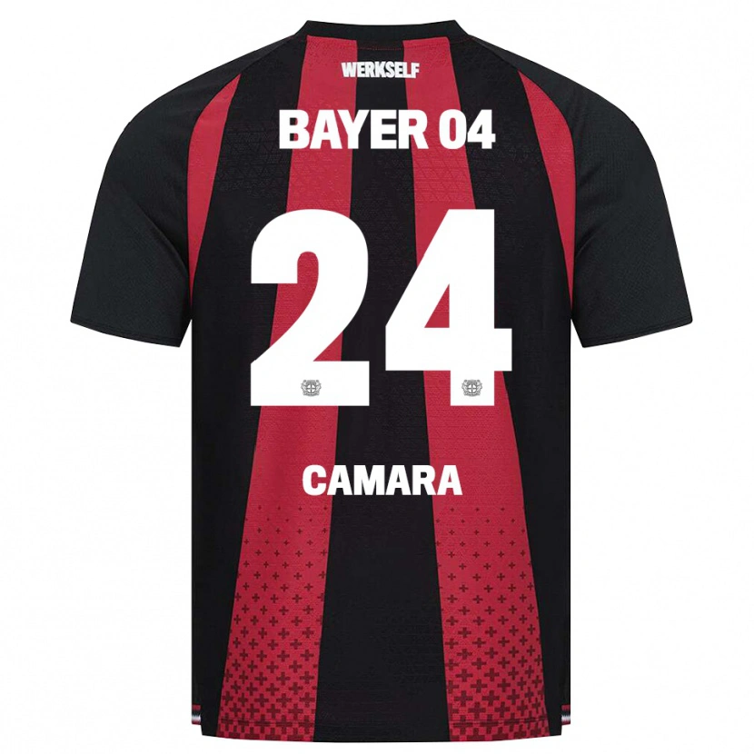 Danxen Bambino Maglia Nourdine Camara #24 Nero Bianco Rosso Kit Gara Home 2026/27 Maglietta