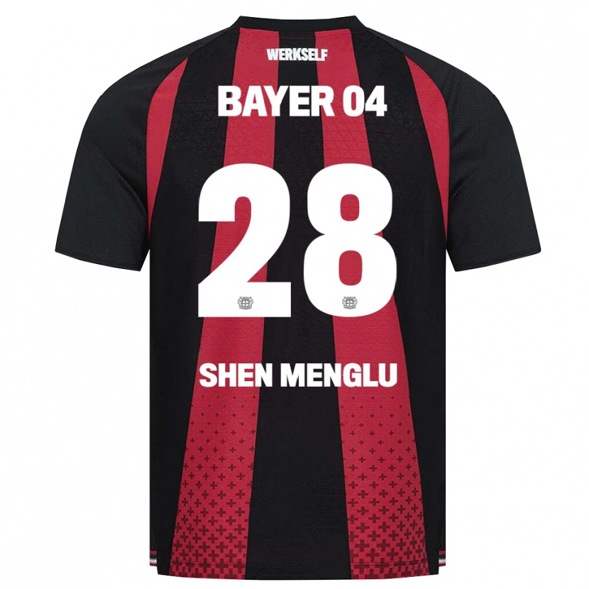 Danxen Bambino Maglia Shen Menglu #28 Nero Bianco Rosso Kit Gara Home 2026/27 Maglietta