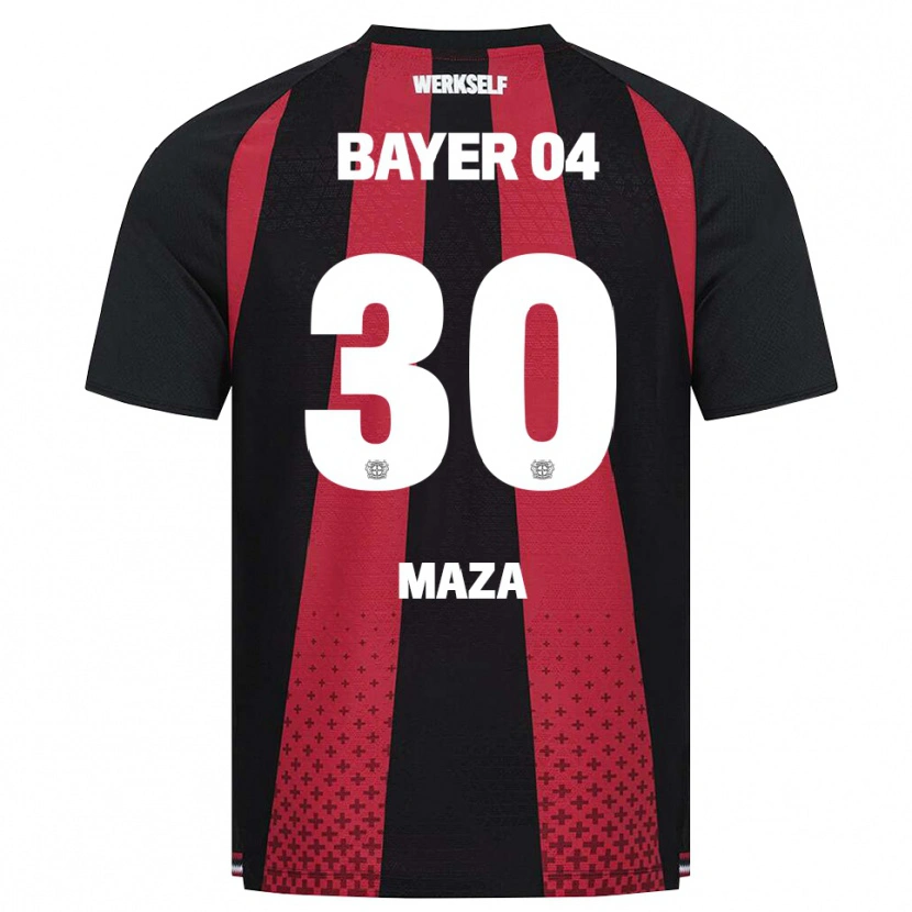 Danxen Bambino Maglia Ibrahim Maza #30 Nero Bianco Rosso Kit Gara Home 2026/27 Maglietta