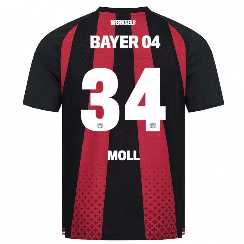 Danxen Bambino Maglia Anne Moll #34 Nero Bianco Rosso Kit Gara Home 2026/27 Maglietta