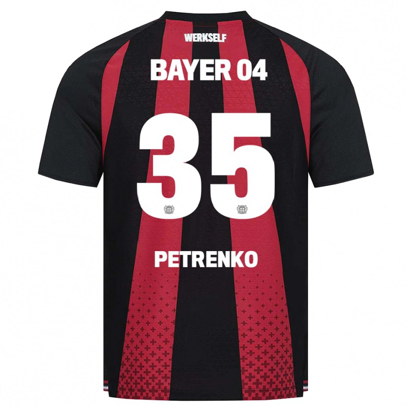 Danxen Bambino Maglia Oleksandr Petrenko #35 Nero Bianco Rosso Kit Gara Home 2026/27 Maglietta