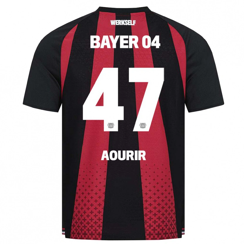 Danxen Bambino Maglia Ayman Aourir #47 Nero Bianco Rosso Kit Gara Home 2026/27 Maglietta