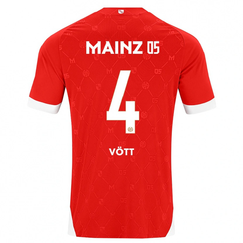 Danxen Bambino Maglia Jakob Vött #4 Rosso Bianco Kit Gara Home 2026/27 Maglietta