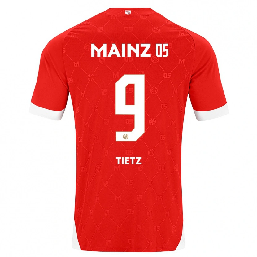 Danxen Bambino Maglia Phillip Tietz #9 Rosso Bianco Kit Gara Home 2026/27 Maglietta