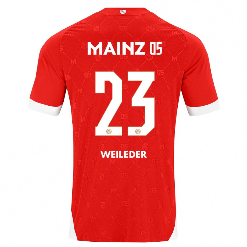 Danxen Bambino Maglia Tobias Weileder #23 Rosso Bianco Kit Gara Home 2026/27 Maglietta