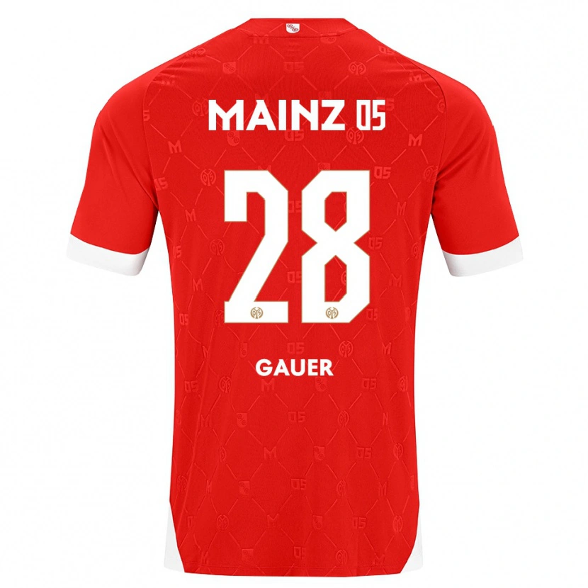 Danxen Bambino Maglia Luke Gauer #28 Rosso Bianco Kit Gara Home 2026/27 Maglietta