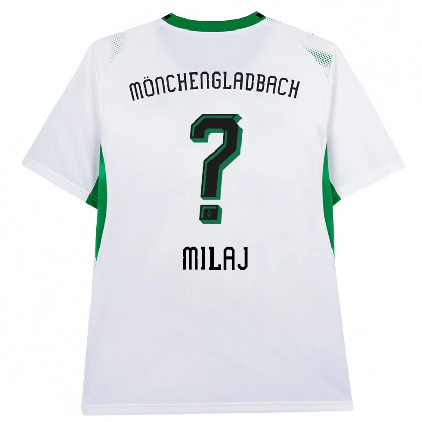 Danxen Bambino Maglia Adonis Milaj #0 Bianco Nero Verde Kit Gara Home 2026/27 Maglietta