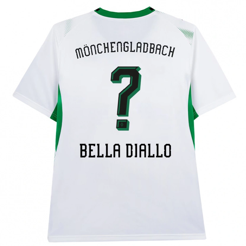 Danxen Bambino Maglia Oumar Bella Diallo #0 Bianco Nero Verde Kit Gara Home 2026/27 Maglietta