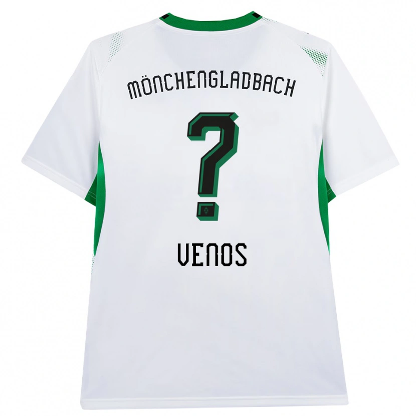 Danxen Bambino Maglia Christos Venos #0 Bianco Nero Verde Kit Gara Home 2026/27 Maglietta