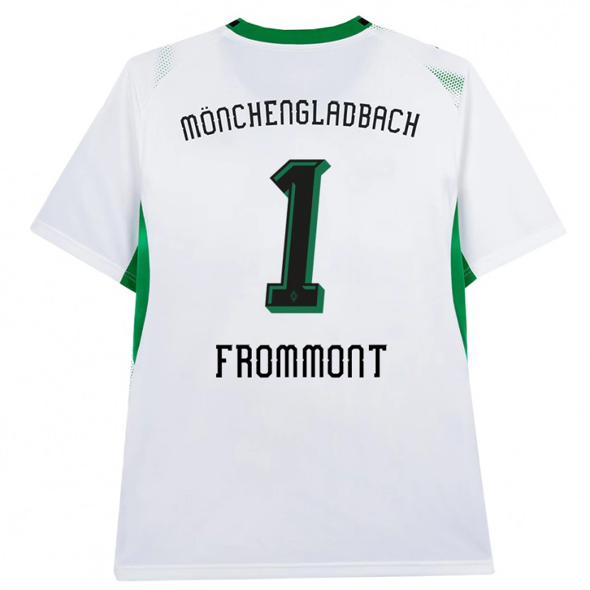 Danxen Bambino Maglia Romina Frommont #1 Bianco Nero Verde Kit Gara Home 2026/27 Maglietta