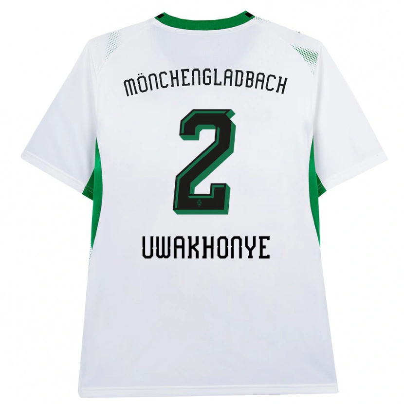Danxen Bambino Maglia Joel Uwakhonye #2 Bianco Nero Verde Kit Gara Home 2026/27 Maglietta