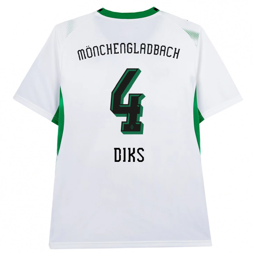 Danxen Bambino Maglia Kevin Diks #4 Bianco Nero Verde Kit Gara Home 2026/27 Maglietta