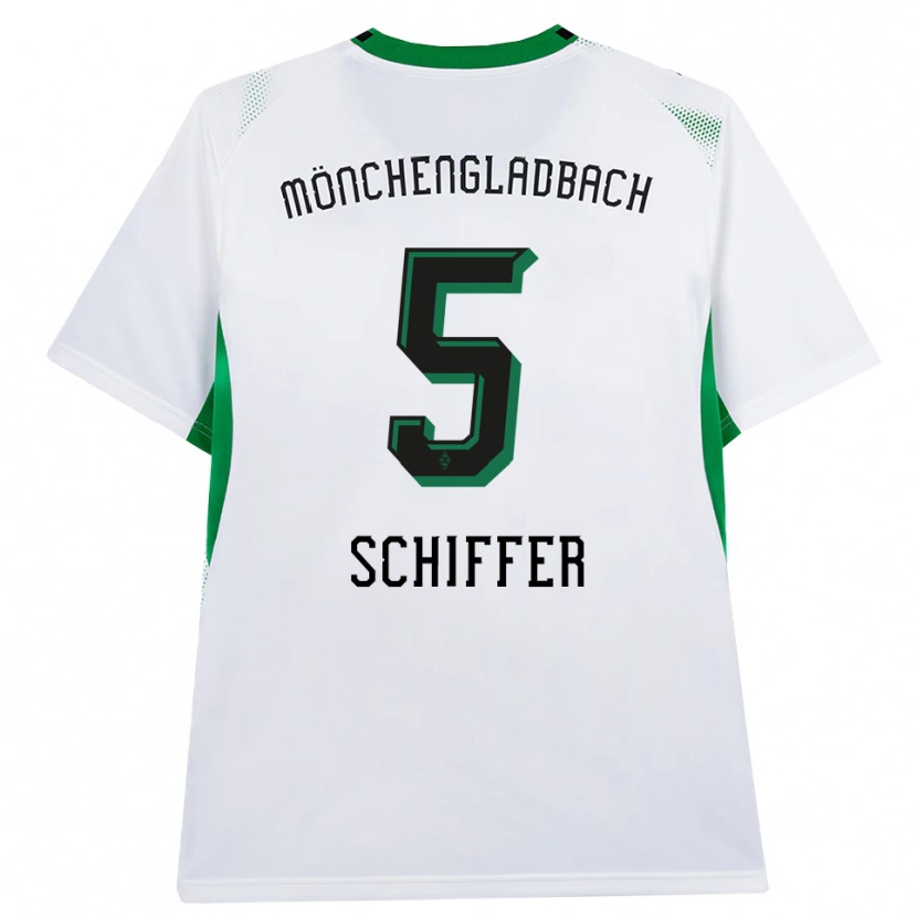 Danxen Bambino Maglia Ben Schiffer #5 Bianco Nero Verde Kit Gara Home 2026/27 Maglietta