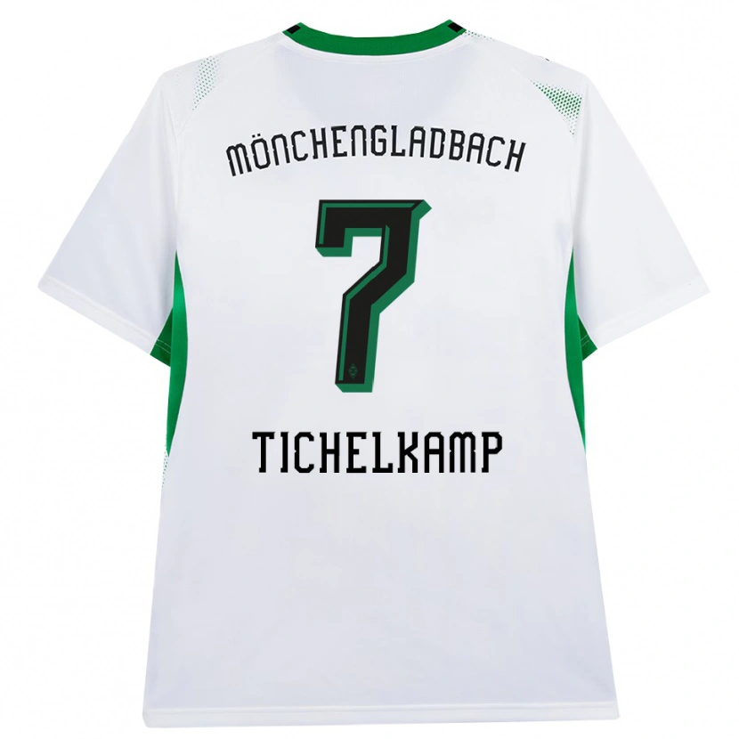 Danxen Bambino Maglia Emily Tichelkamp #7 Bianco Nero Verde Kit Gara Home 2026/27 Maglietta