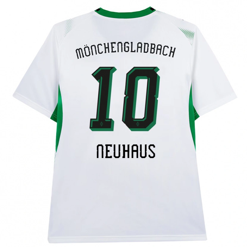 Danxen Bambino Maglia Florian Neuhaus #10 Bianco Nero Verde Kit Gara Home 2026/27 Maglietta