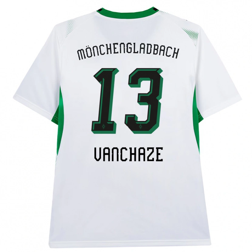 Danxen Bambino Maglia Charly Vanchaze #13 Bianco Nero Verde Kit Gara Home 2026/27 Maglietta