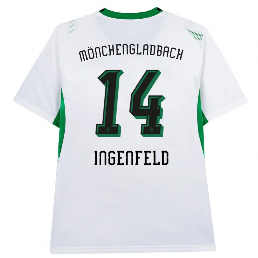 Danxen Bambino Maglia Paul Ingenfeld #14 Bianco Nero Verde Kit Gara Home 2026/27 Maglietta