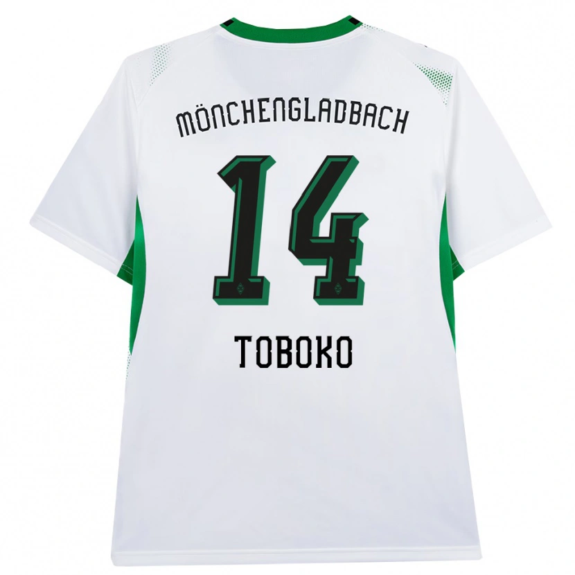 Danxen Bambino Maglia Rubén Toboko #14 Bianco Nero Verde Kit Gara Home 2026/27 Maglietta