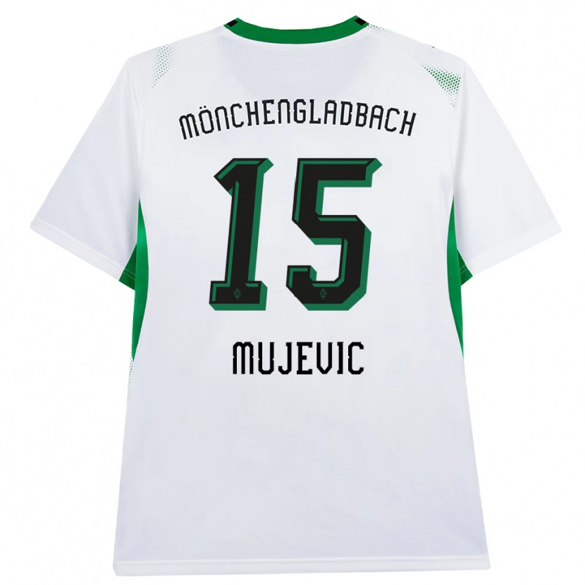 Danxen Bambino Maglia Samin Mujevic #15 Bianco Nero Verde Kit Gara Home 2026/27 Maglietta