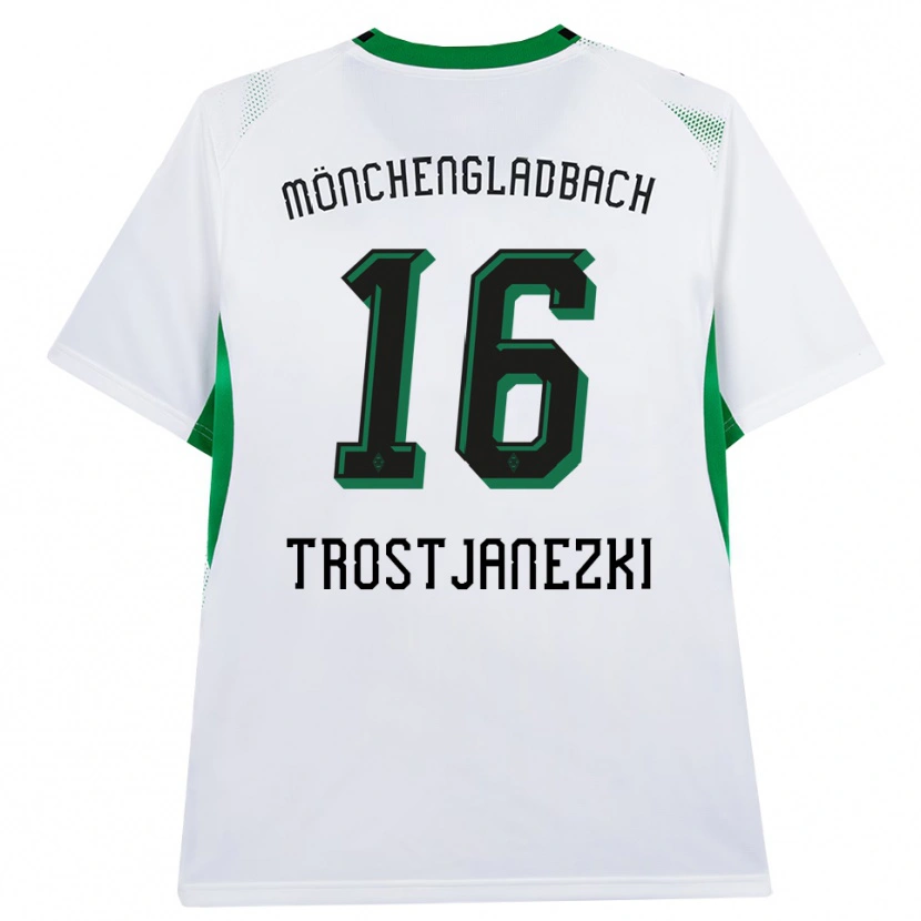 Danxen Bambino Maglia Noel Trostjanezki #16 Bianco Nero Verde Kit Gara Home 2026/27 Maglietta