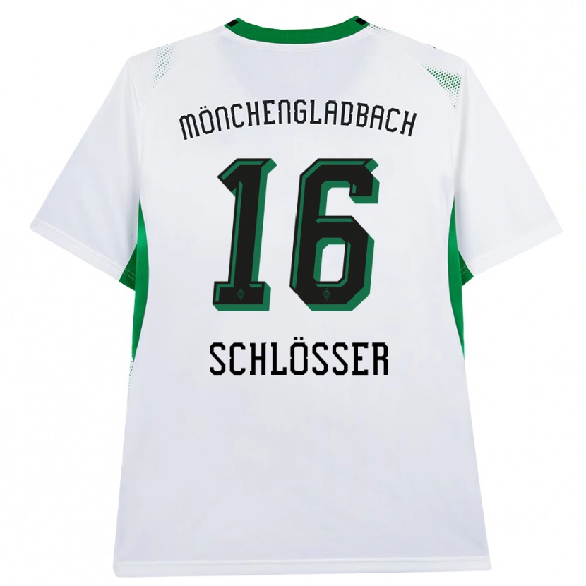 Danxen Bambino Maglia Felix Schlößer #16 Bianco Nero Verde Kit Gara Home 2026/27 Maglietta