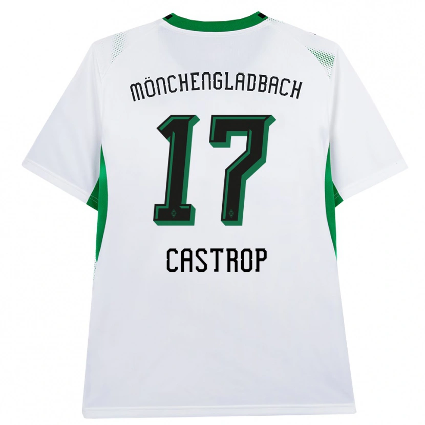 Danxen Bambino Maglia Jens Castrop #17 Bianco Nero Verde Kit Gara Home 2026/27 Maglietta