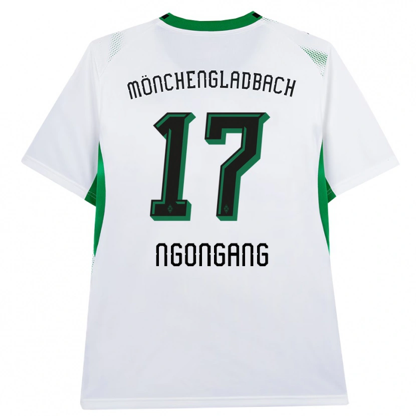 Danxen Bambino Maglia Johann Ngongang #17 Bianco Nero Verde Kit Gara Home 2026/27 Maglietta