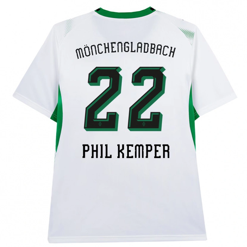 Danxen Bambino Maglia Phil Kemper #22 Bianco Nero Verde Kit Gara Home 2026/27 Maglietta