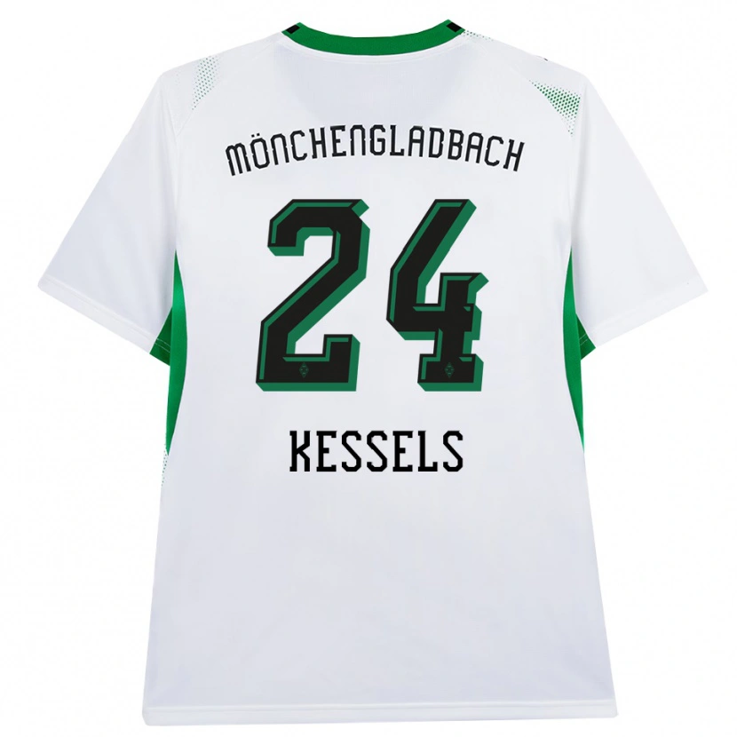 Danxen Bambino Maglia Imke Kessels #24 Bianco Nero Verde Kit Gara Home 2026/27 Maglietta