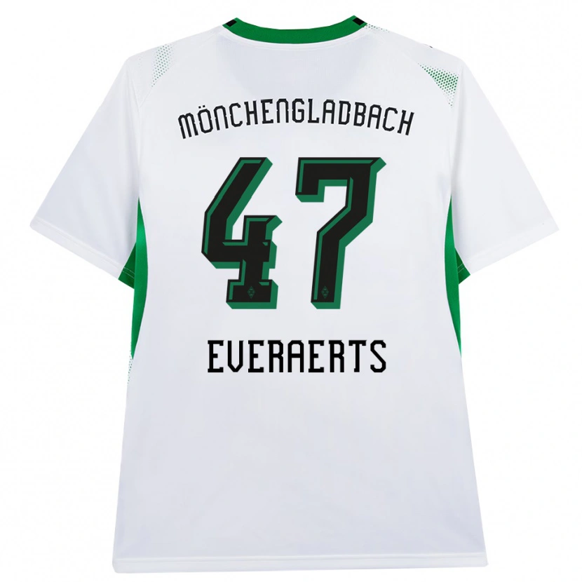 Danxen Bambino Maglia Kim Everaerts #47 Bianco Nero Verde Kit Gara Home 2026/27 Maglietta