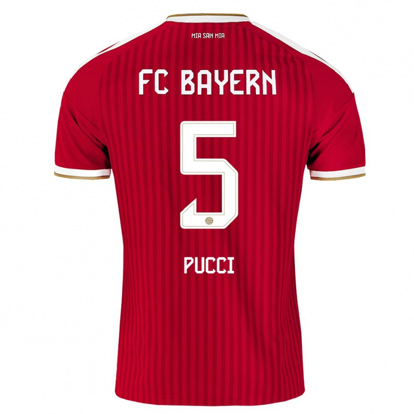 Danxen Bambino Maglia Xaver Pucci #5 Rosso Bianco Blu Kit Gara Home 2026/27 Maglietta