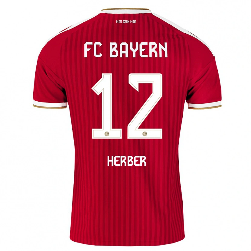 Danxen Bambino Maglia Niklas Herber #12 Rosso Bianco Blu Kit Gara Home 2026/27 Maglietta
