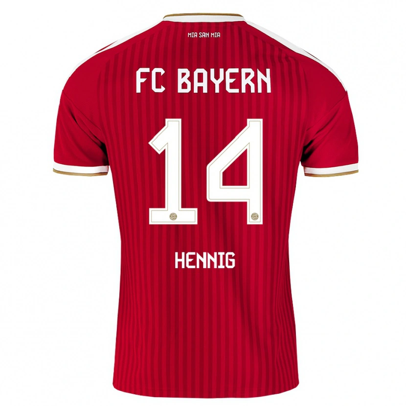 Danxen Bambino Maglia Maximilian Hennig #14 Rosso Bianco Blu Kit Gara Home 2026/27 Maglietta