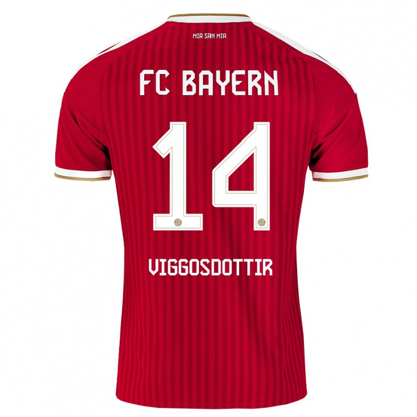 Danxen Bambino Maglia Glodis Perla Viggosdottir #14 Rosso Bianco Blu Kit Gara Home 2026/27 Maglietta