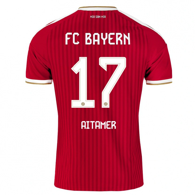 Danxen Bambino Maglia Younes Aitamer #17 Rosso Bianco Blu Kit Gara Home 2026/27 Maglietta