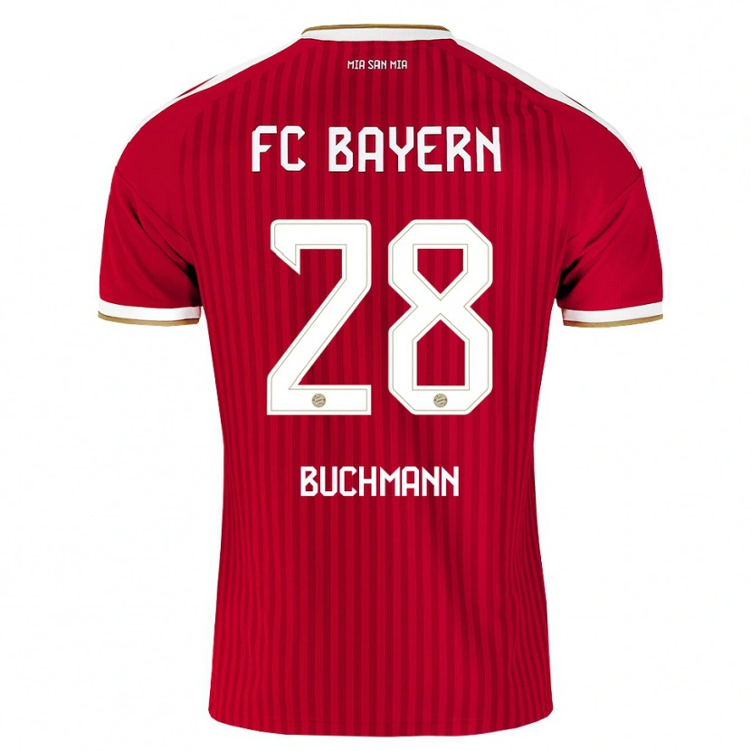 Danxen Bambino Maglia Tarek Buchmann #28 Rosso Bianco Blu Kit Gara Home 2026/27 Maglietta