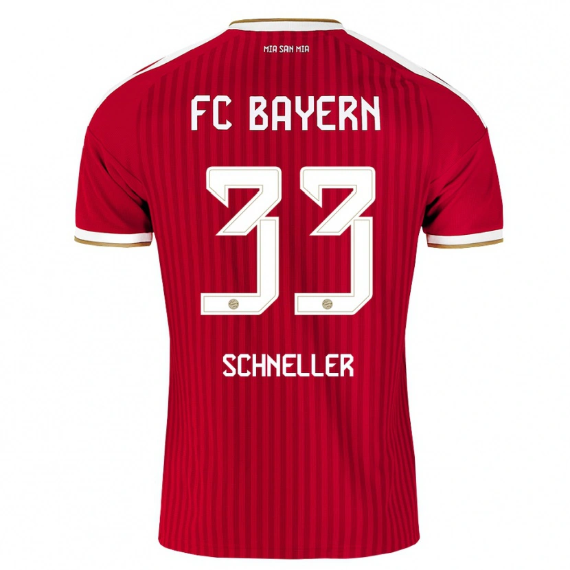 Danxen Bambino Maglia Lukas Schneller #33 Rosso Bianco Blu Kit Gara Home 2026/27 Maglietta