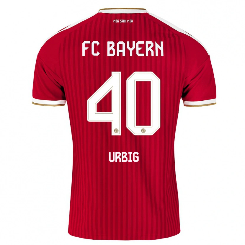 Danxen Bambino Maglia Jonas Urbig #40 Rosso Bianco Blu Kit Gara Home 2026/27 Maglietta