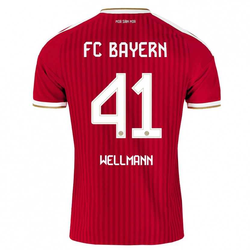 Danxen Bambino Maglia Anna Wellmann #41 Rosso Bianco Blu Kit Gara Home 2026/27 Maglietta