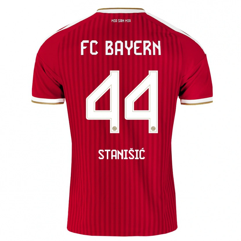 Danxen Bambino Maglia Josip Stanisic #44 Rosso Bianco Blu Kit Gara Home 2026/27 Maglietta