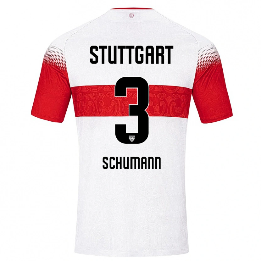 Danxen Bambino Maglia Frederik Schumann #3 Bianco Rosso Giallo Kit Gara Home 2026/27 Maglietta