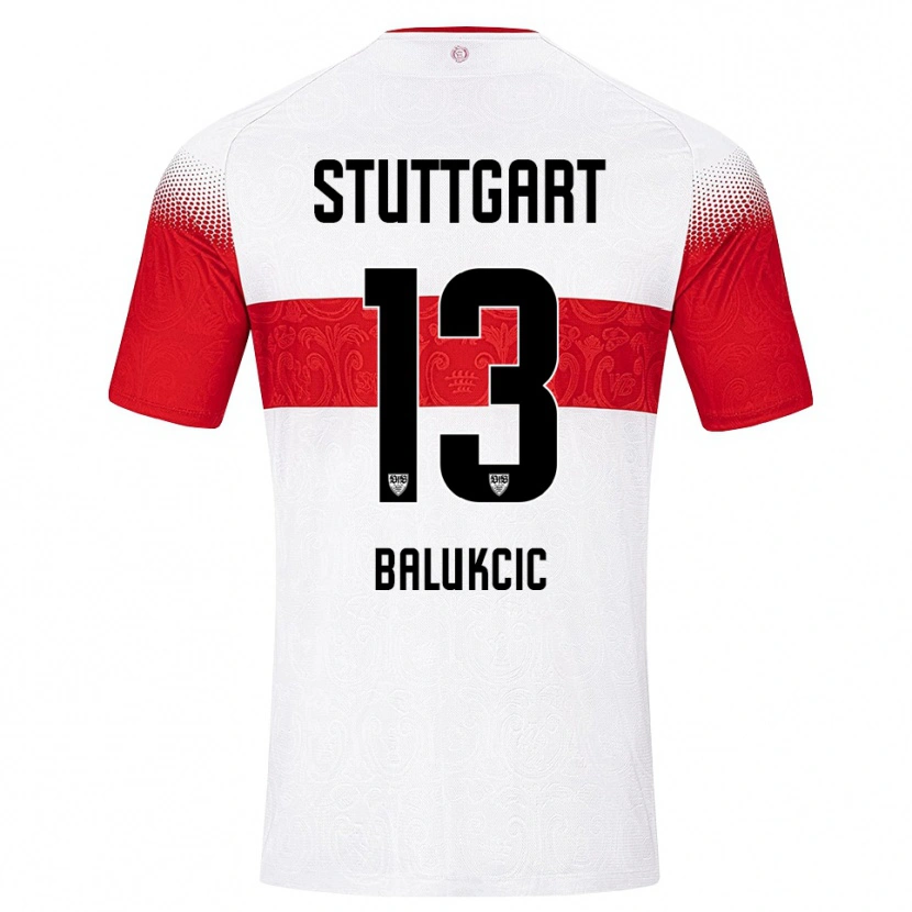 Danxen Bambino Maglia David Balukcic #13 Bianco Rosso Giallo Kit Gara Home 2026/27 Maglietta